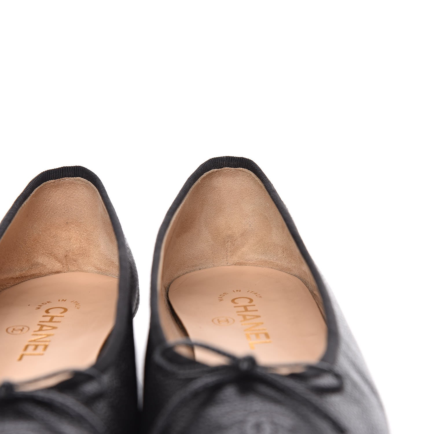 Chanel Caviar CC Cap Toe Ballerina Flats 42 Black 16 of 17
