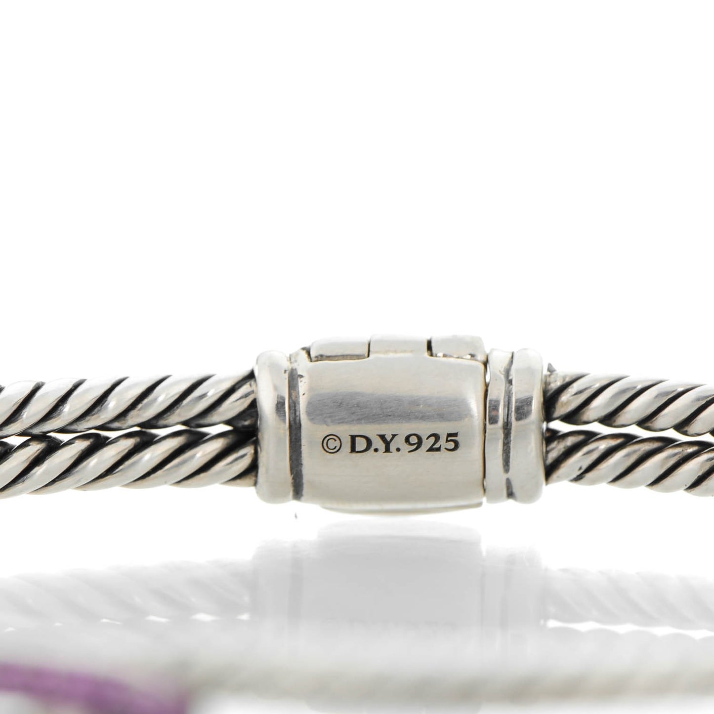 Sterling Silver Pave Pink Sapphire 7mm Single Loop Labyrinth Bracelet