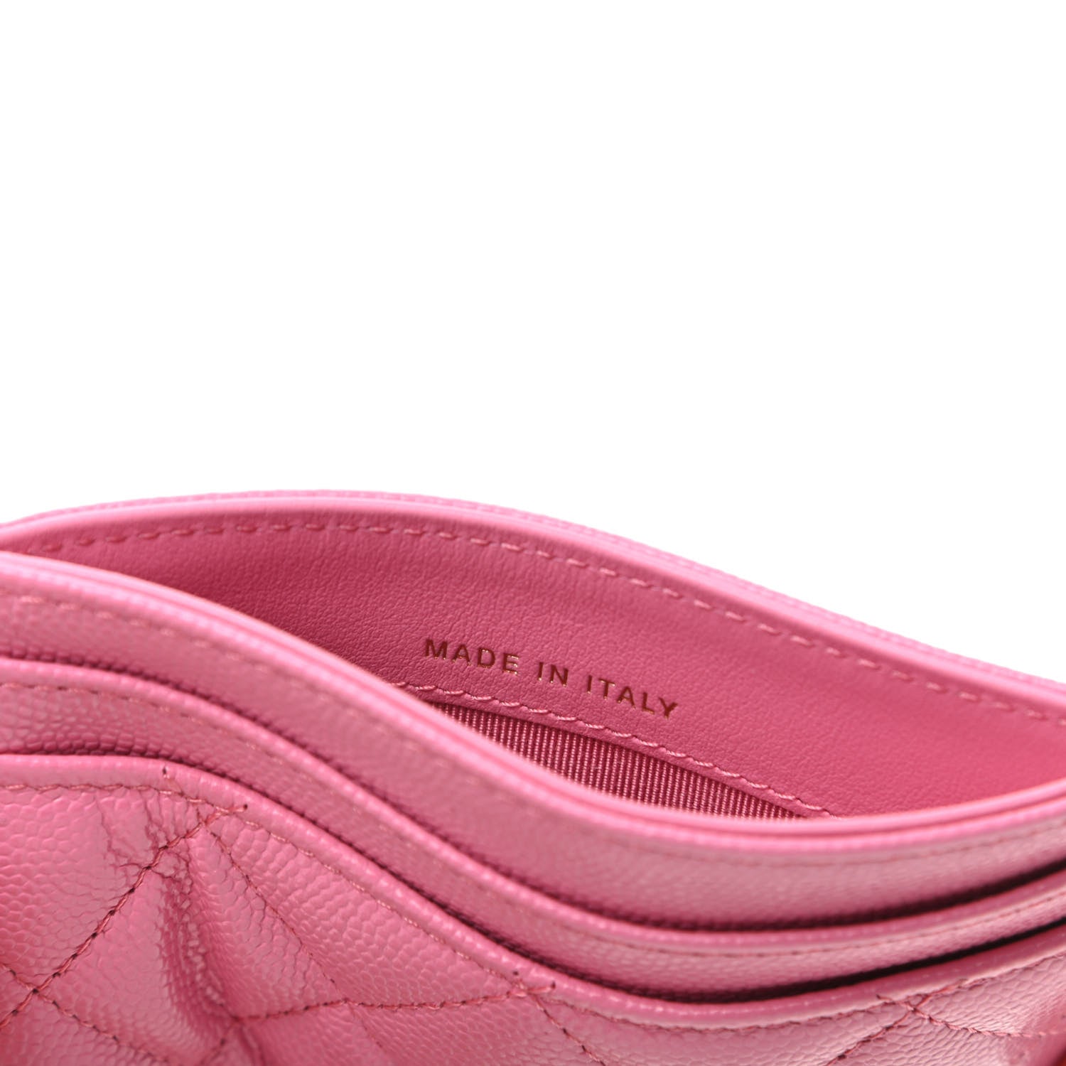 Chanel Caviar Quilted Card Holder Pink 7 of 9