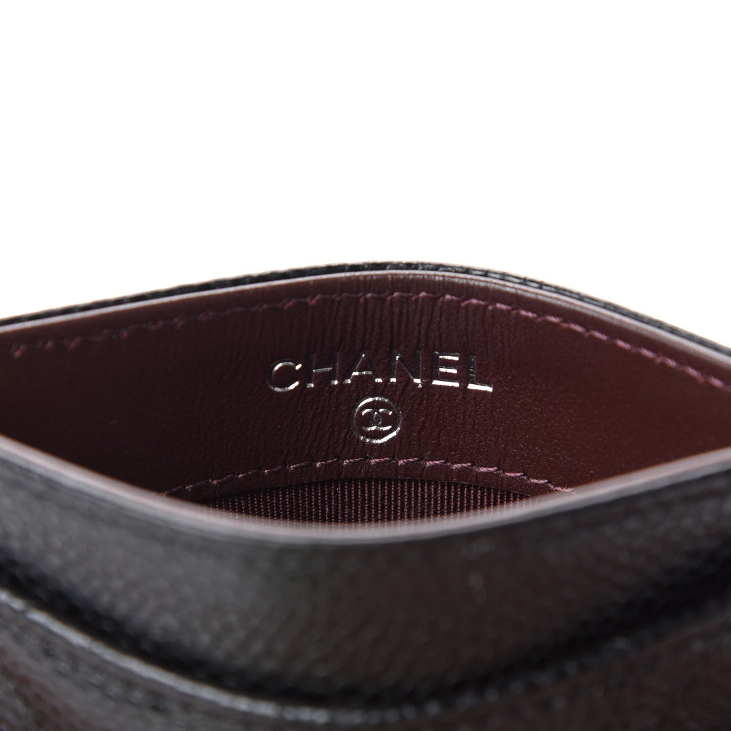 Caviar Quilted Card Holder Black