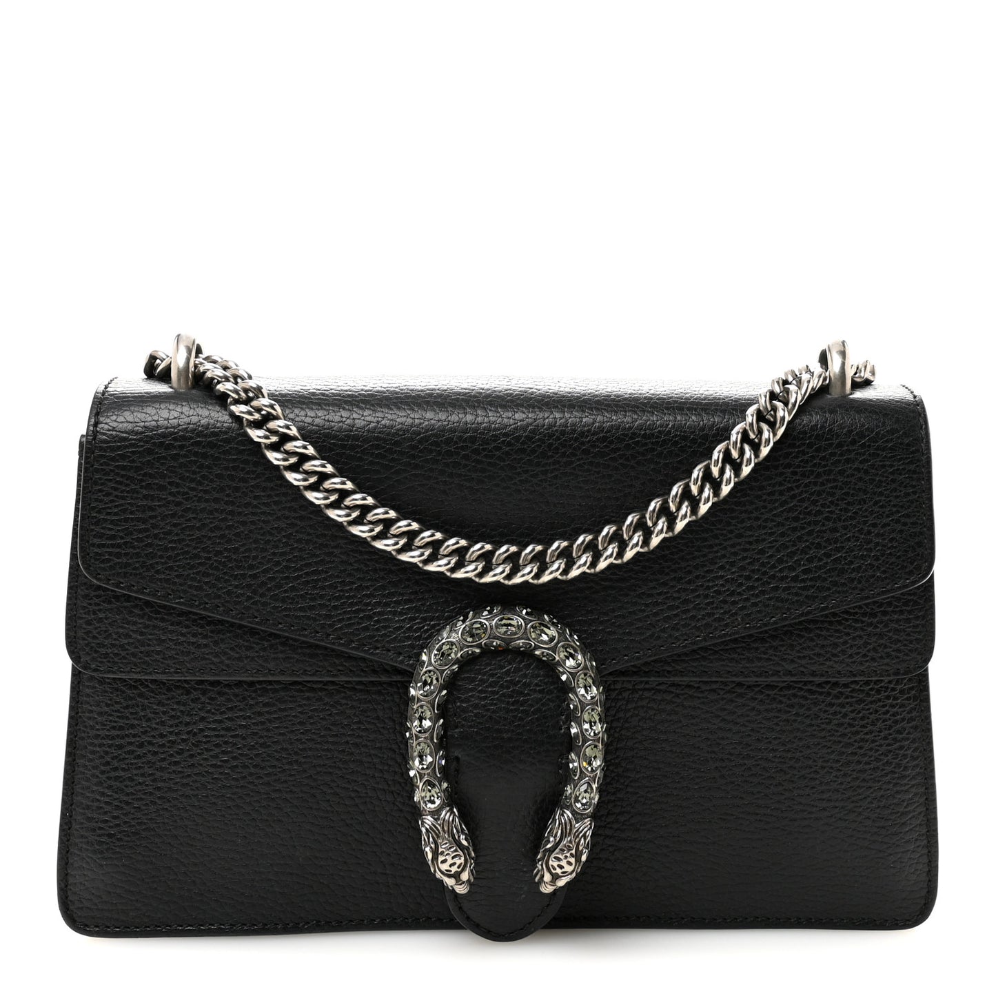 Pebbled Calfskin Small Dionysus Shoulder Bag Black