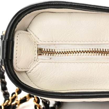 Chanel Aged Calfskin Quilted Small Gabrielle Hobo Black White 12 of 19