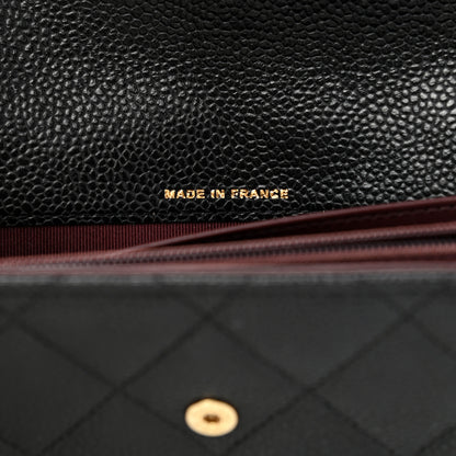 Chanel Caviar Quilted Large Gusset Flap Wallet Black 7 of 9