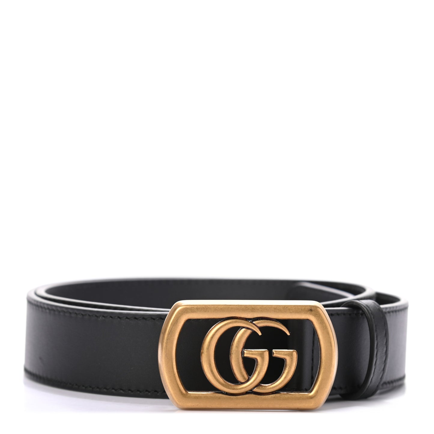 Calfskin Framed Double G Belt 85 34 Black