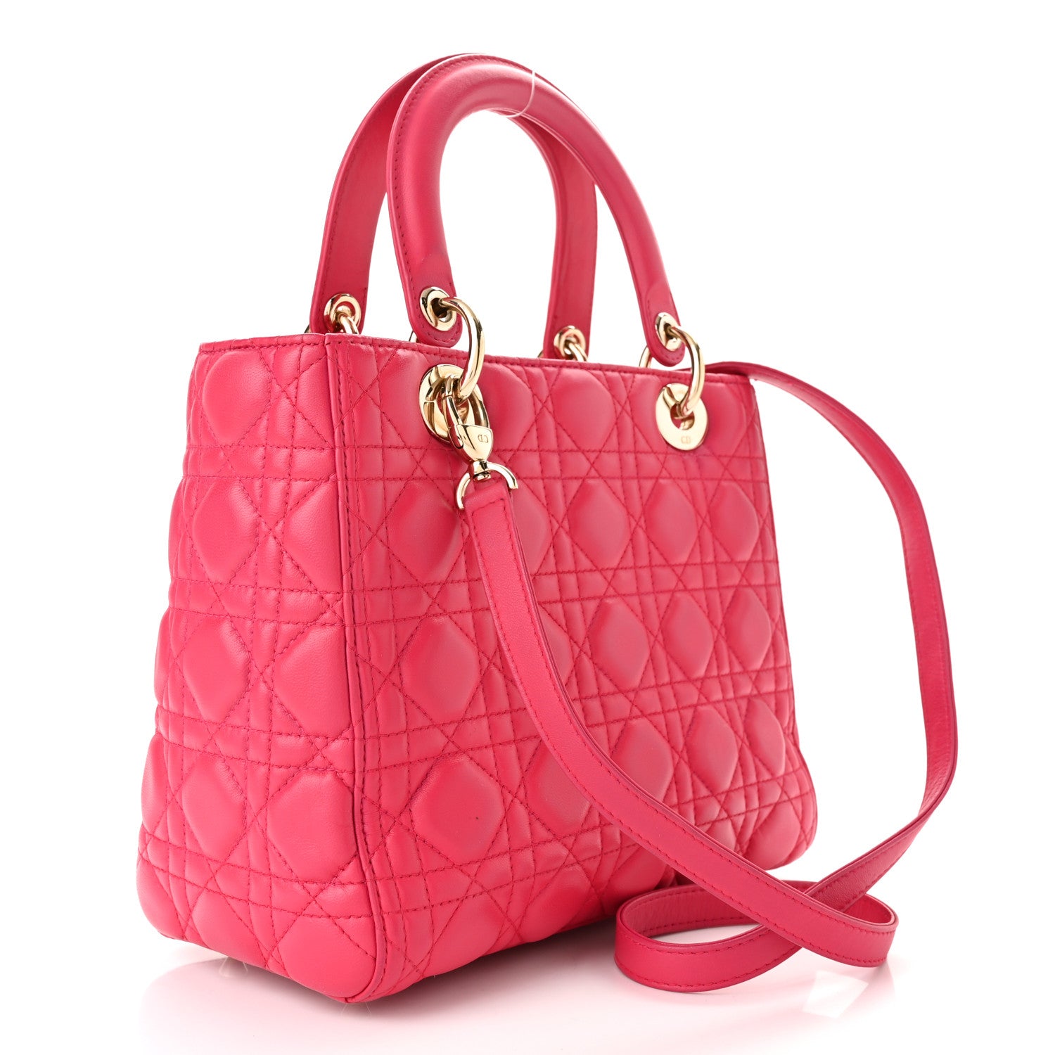 Christian Dior Lambskin Cannage Medium Lady Dior Pink 3 of 10