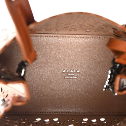 Alaia Lux Calfskin Vienne Wave Mina 20 Bag Cognac 6 of 10