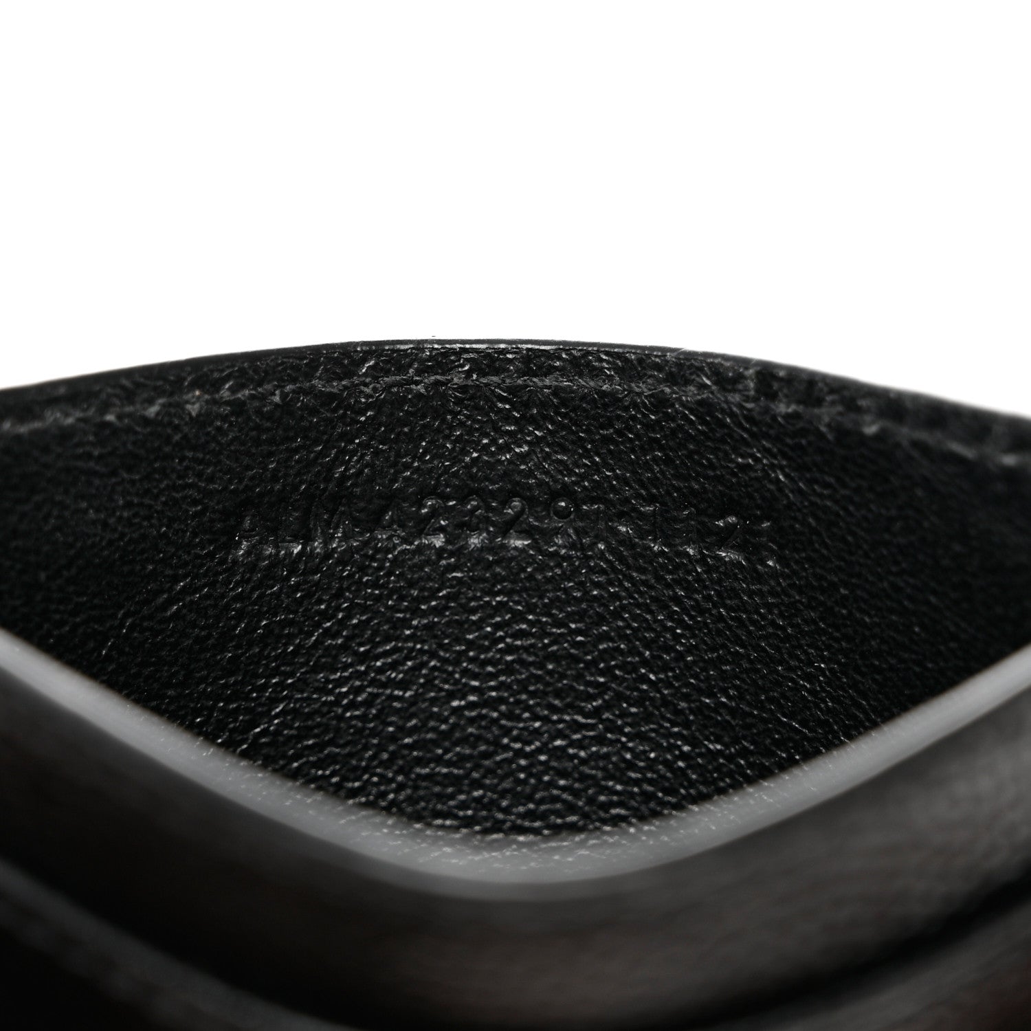 Saint Laurent Grain De Poudre Matelasse Chevron Monogram Credit Card Case Black 6 of 7