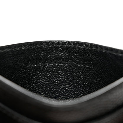 Saint Laurent Grain De Poudre Matelasse Chevron Monogram Credit Card Case Black 6 of 7