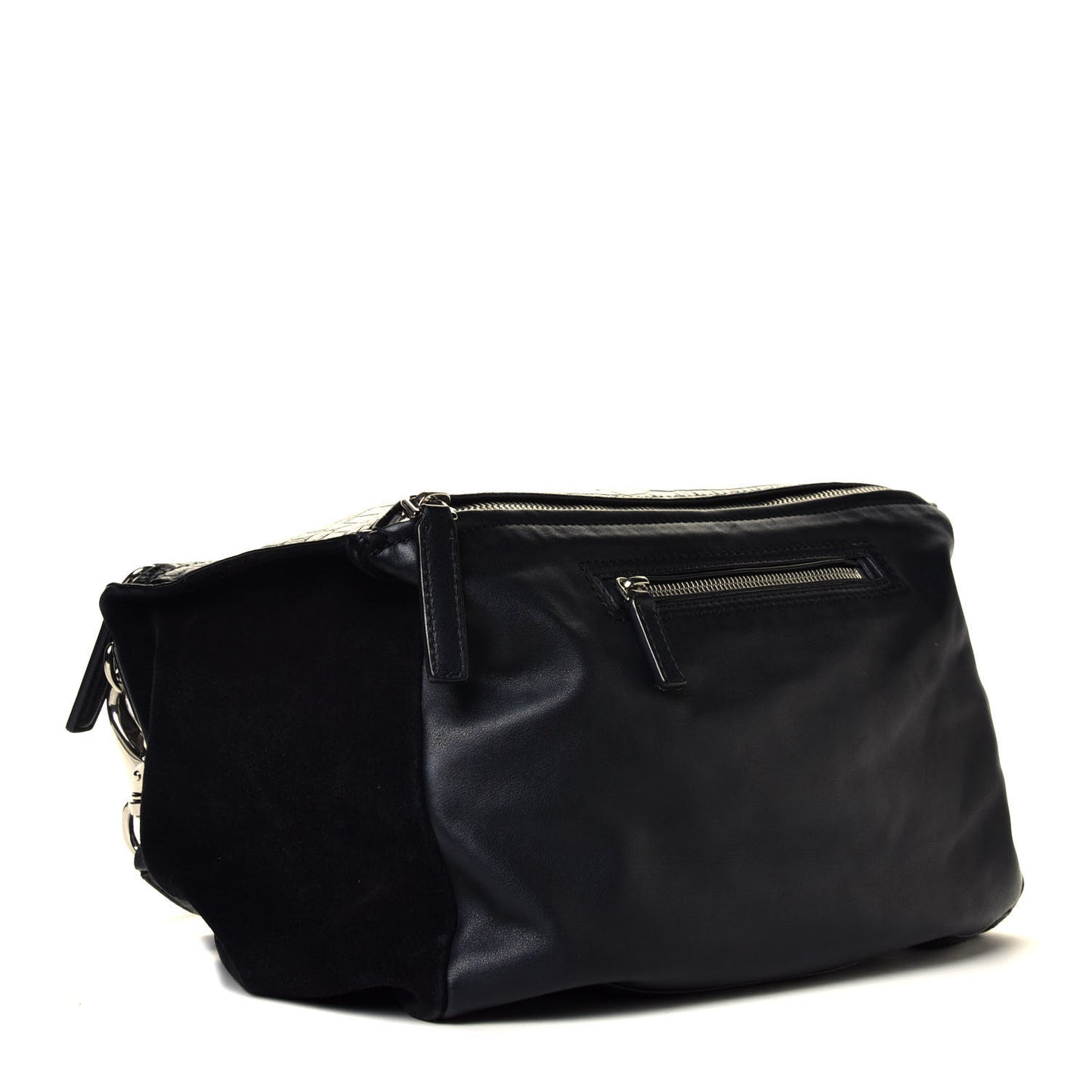 Calfskin Crocodile Embossed Medium Pandora Black