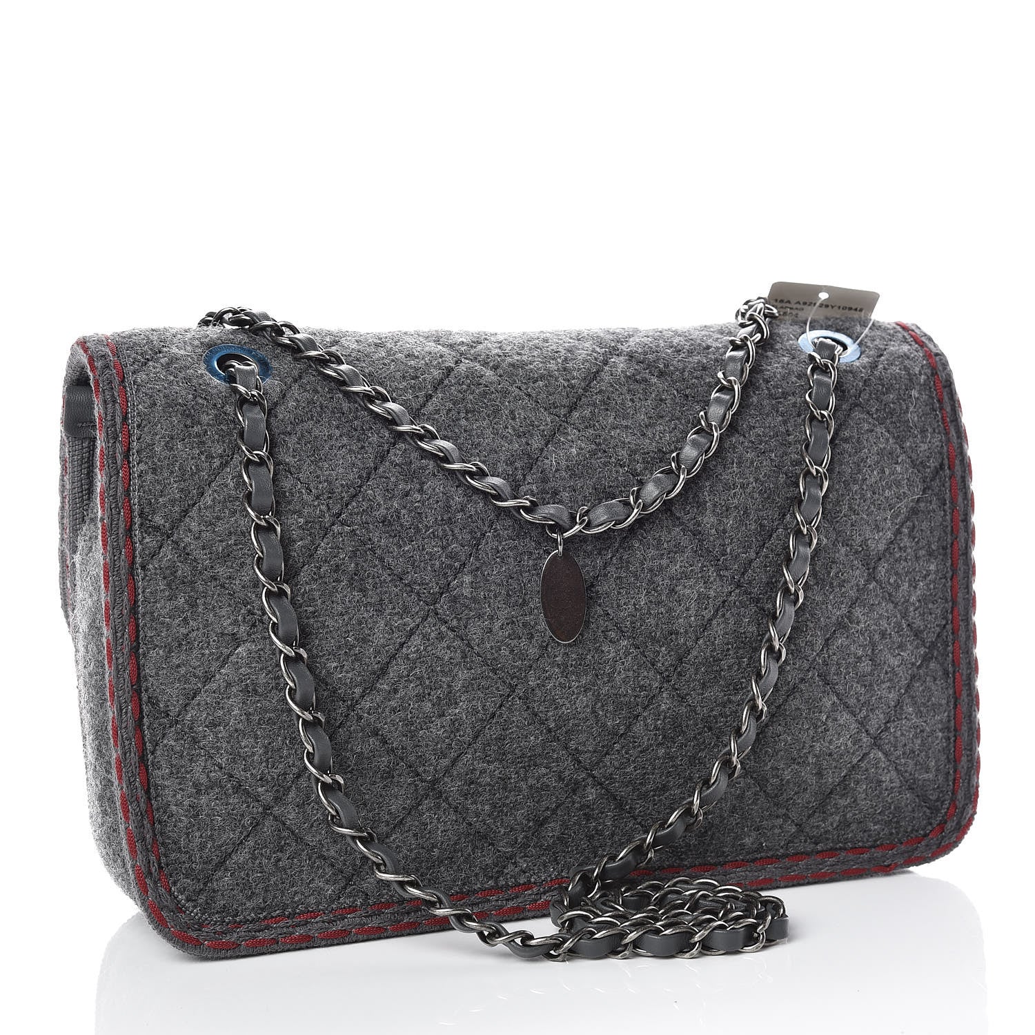 Chanel Wool Quilted Jumbo Edelweiss Single Flap Grey 3 of 9