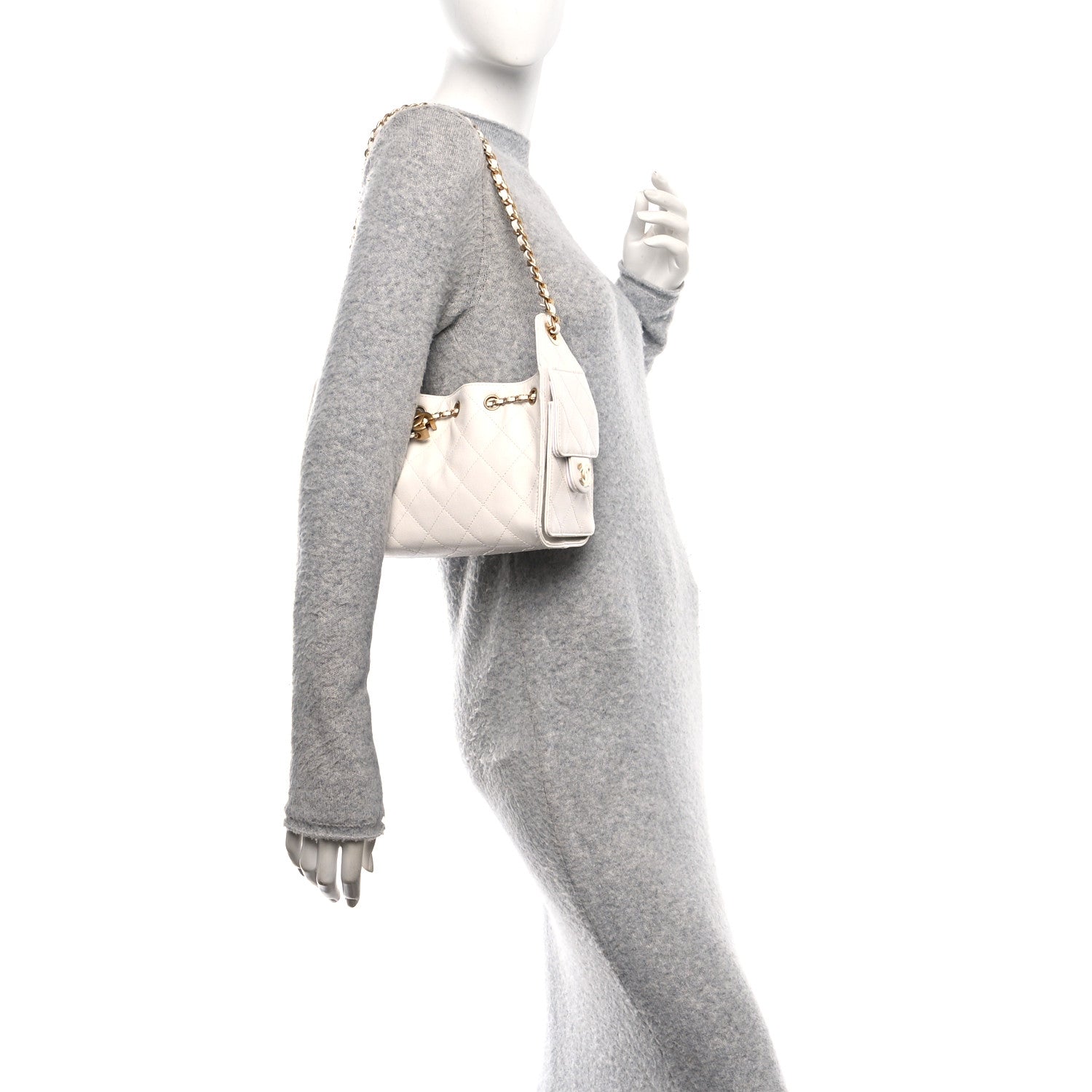 Chanel Caviar Quilted Mini Chanel 25 Handbag White 3 of 21