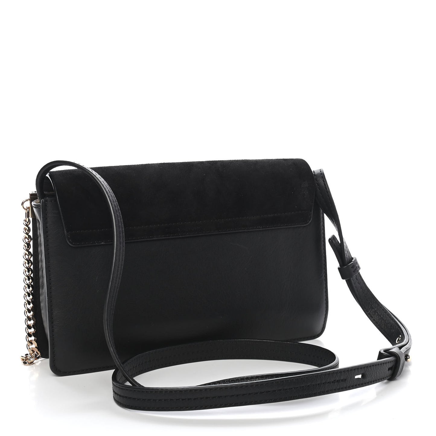 Suede Calfskin Small Faye Shoulder Bag Black