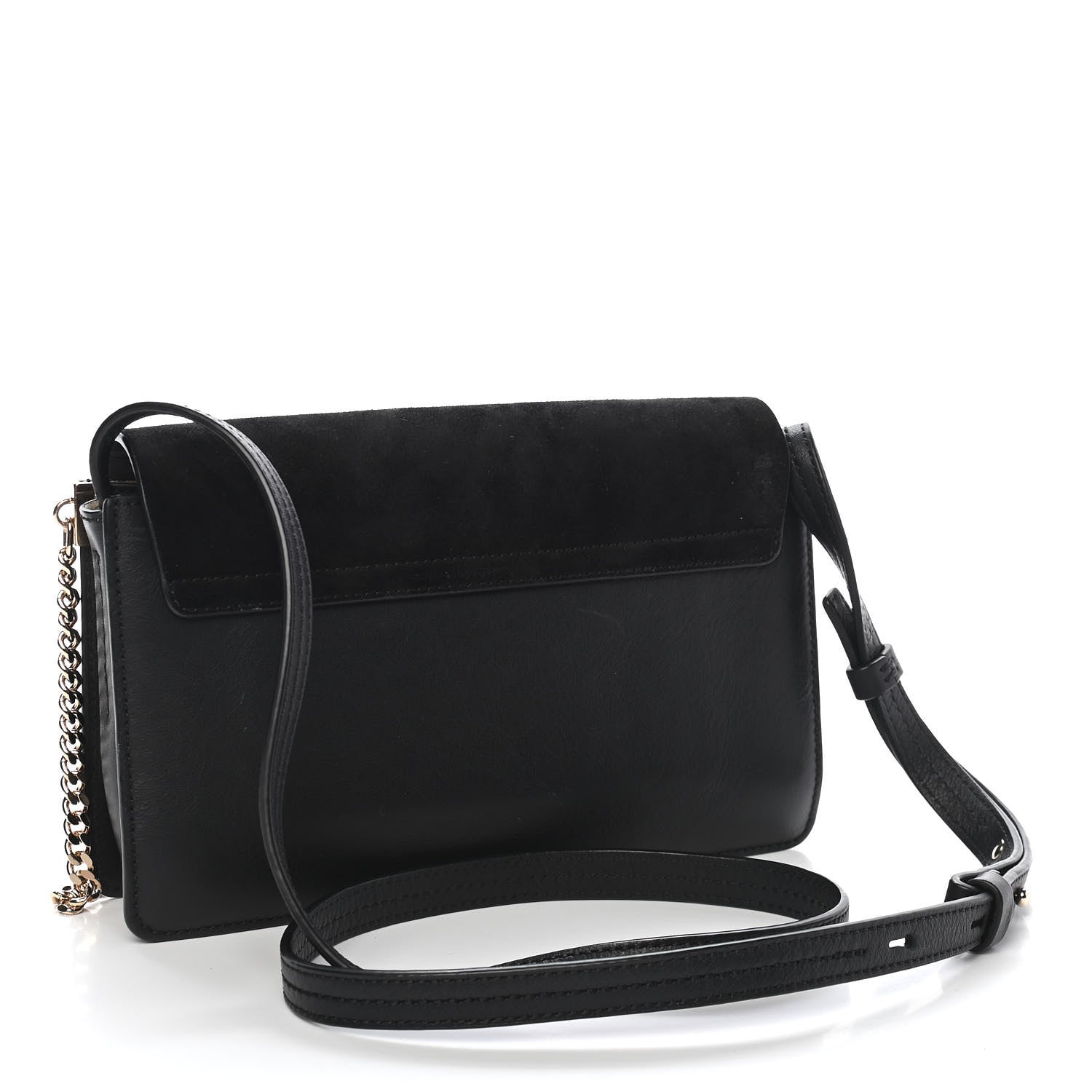 Chloe Suede Calfskin Small Faye Shoulder Bag Black 2 of 10
