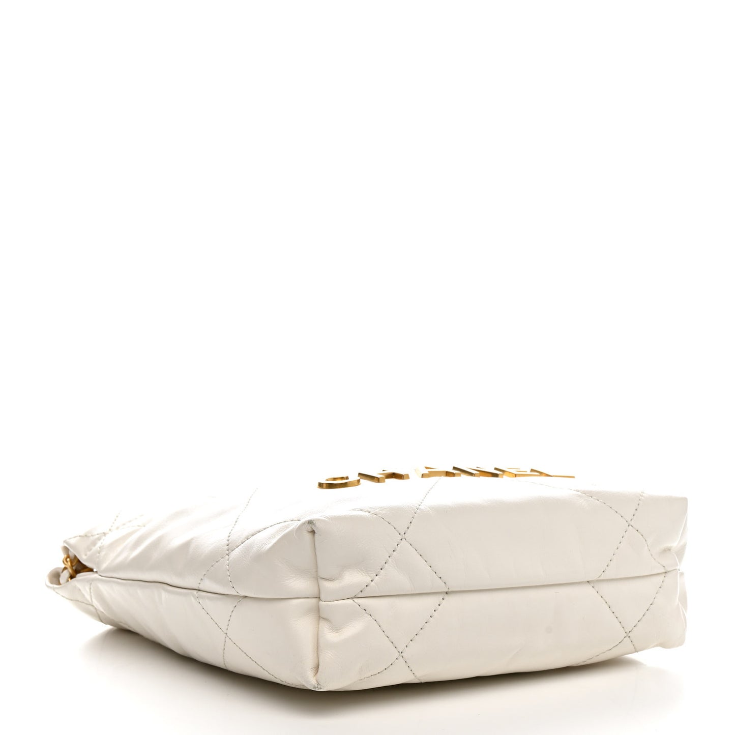 Shiny Calfskin Quilted Mini Chanel 22 White