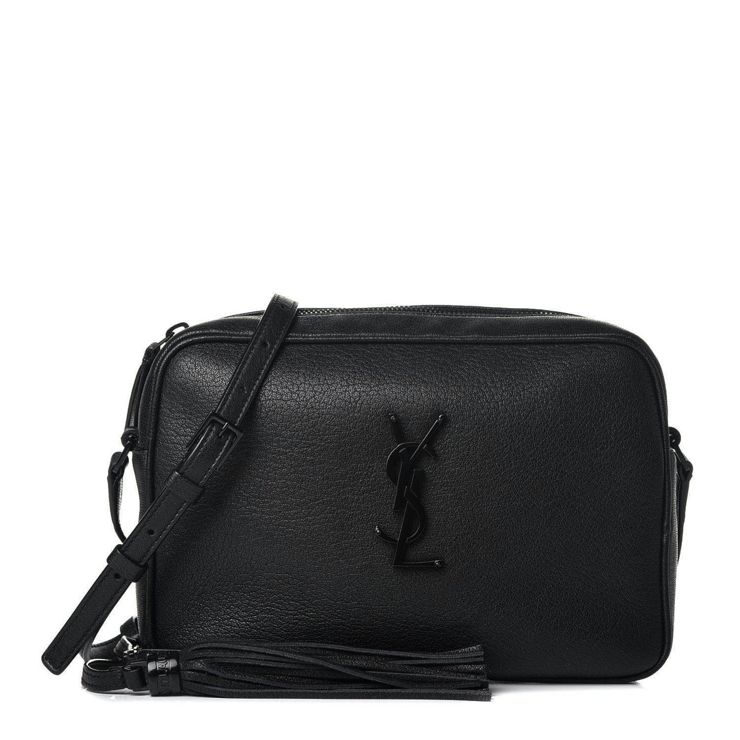 Grained Lambskin Monogram Lou Camera Bag Black