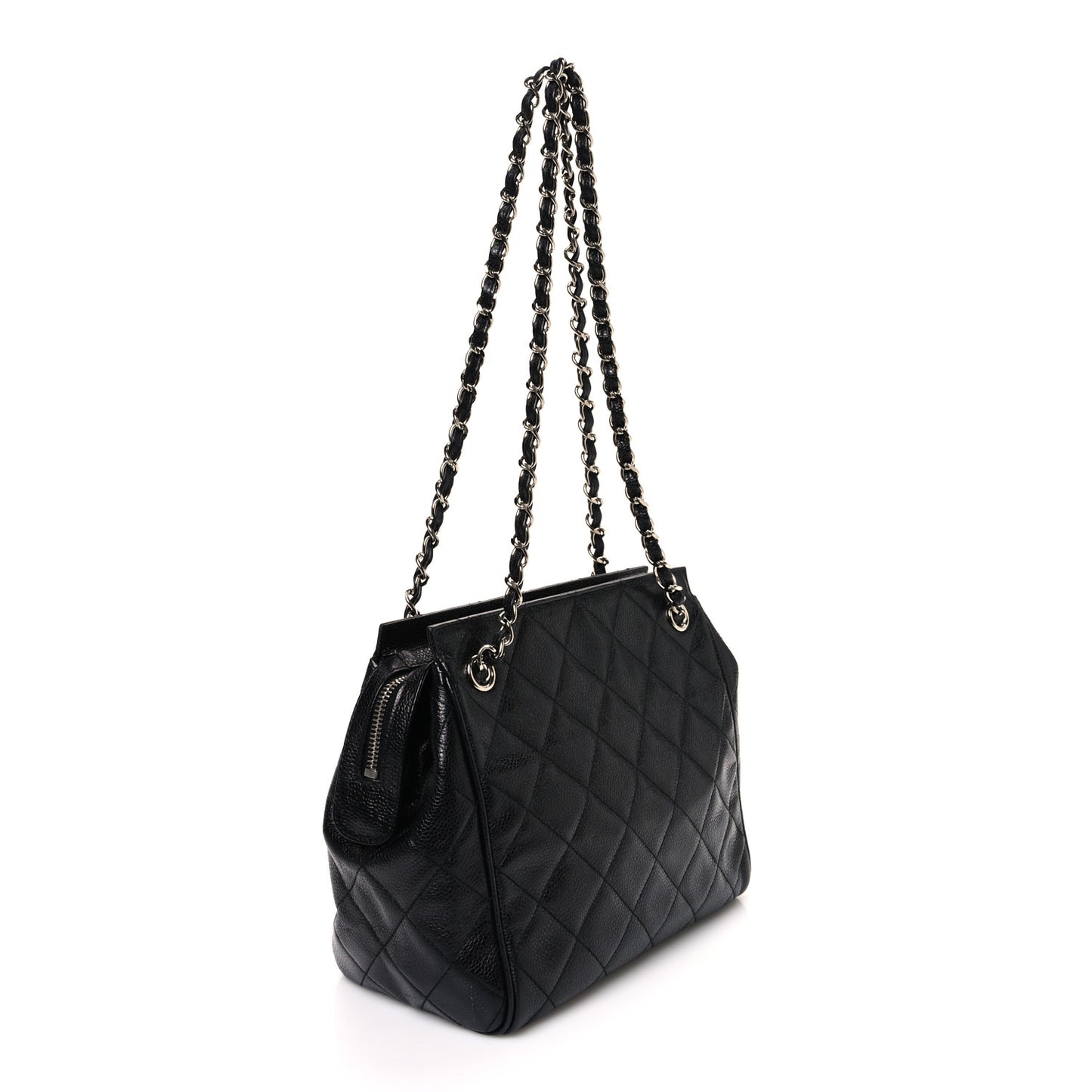 Caviar Quilted Shoulder Bag Black