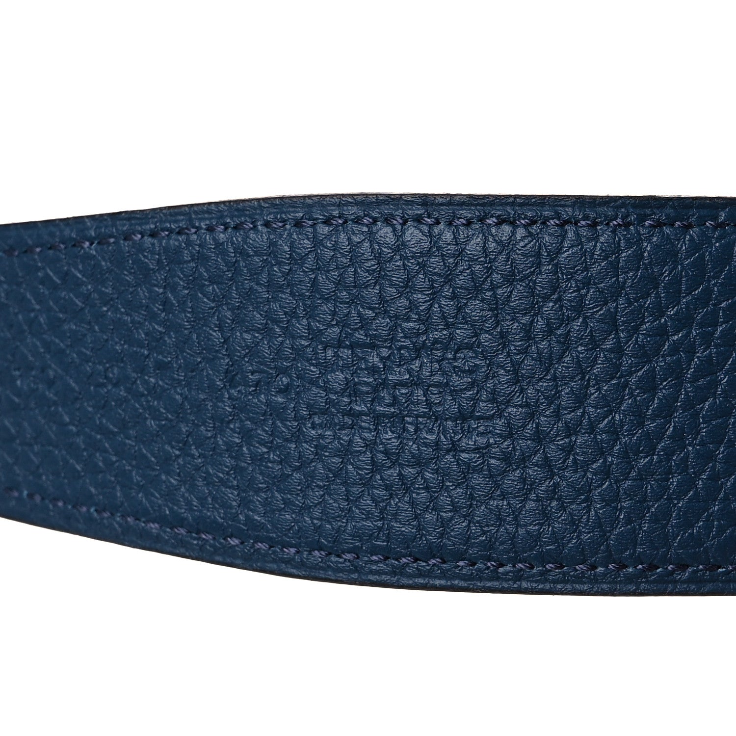 Hermes 135 Togo 38mm Constance H Belt 100 Black Bleu Ocean 4 of 6