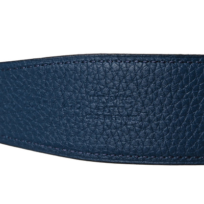 Hermes 135 Togo 38mm Constance H Belt 100 Black Bleu Ocean 4 of 6