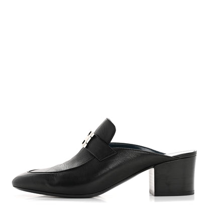Hermes Goatskin Paradis Mules 40 Black 1 of 11
