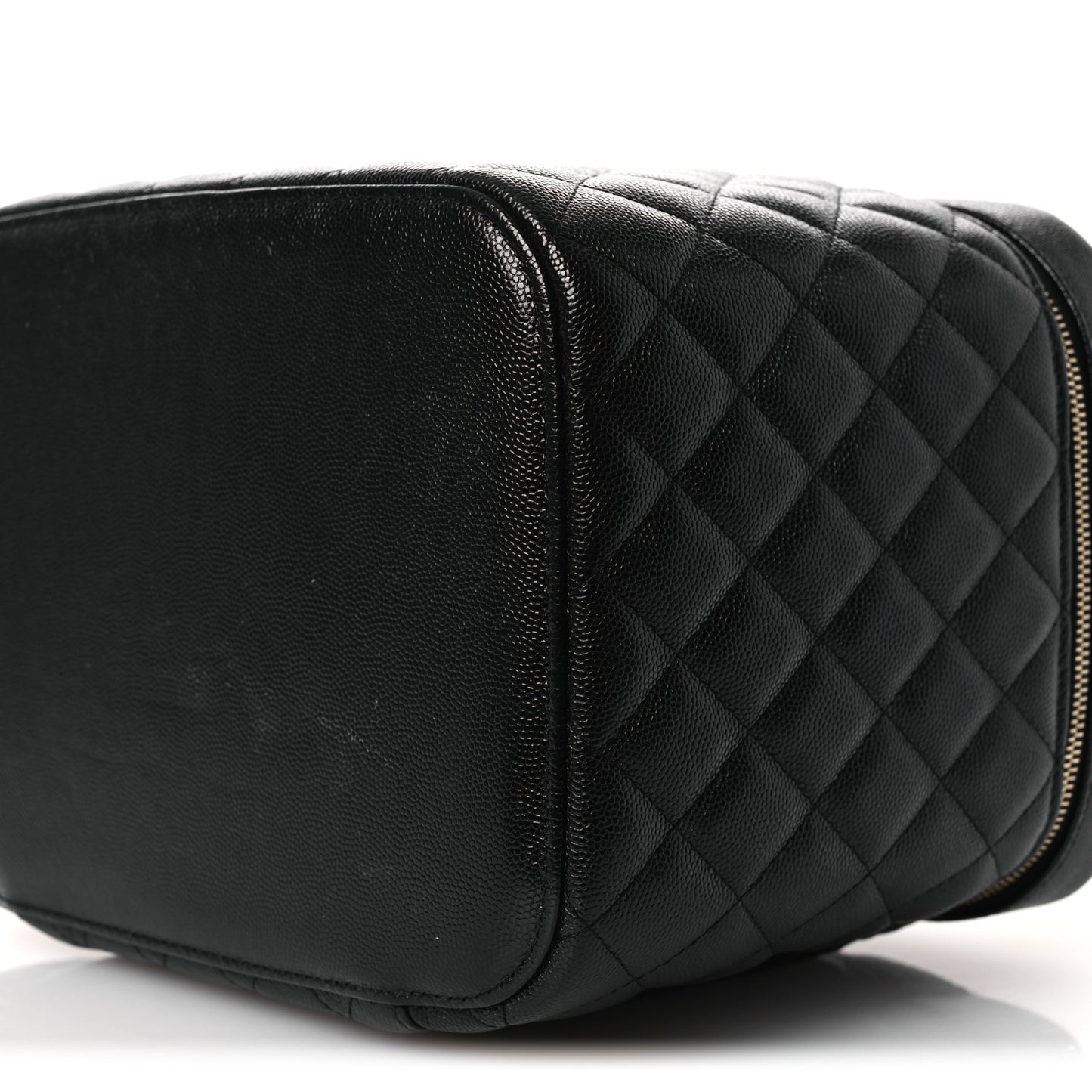 Caviar Quilted Large Vanity Pouch Black