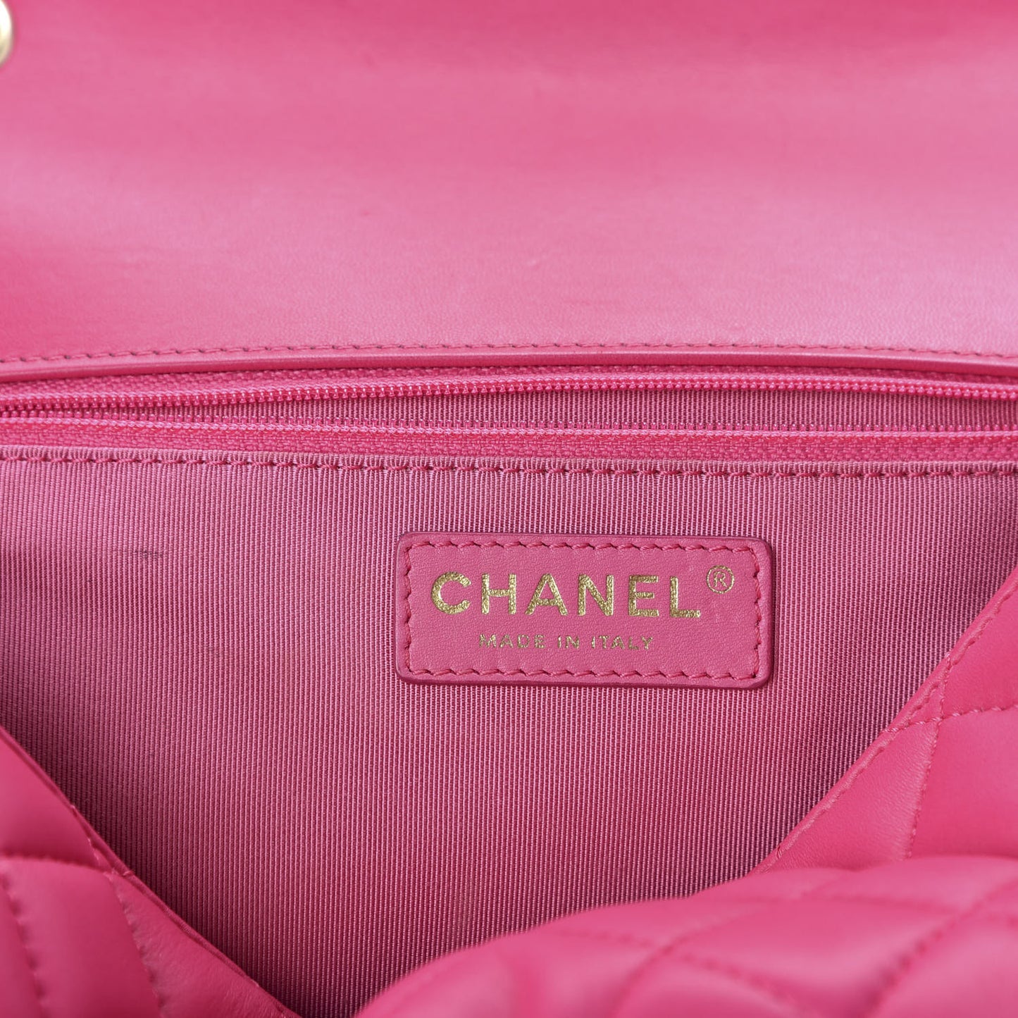 Lambskin Quilted Jumbo Mademoiselle Chic Flap Fuchsia