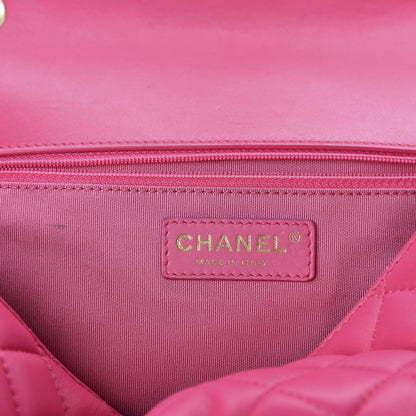 Chanel Lambskin Quilted Jumbo Mademoiselle Chic Flap Fuchsia 6 of 10