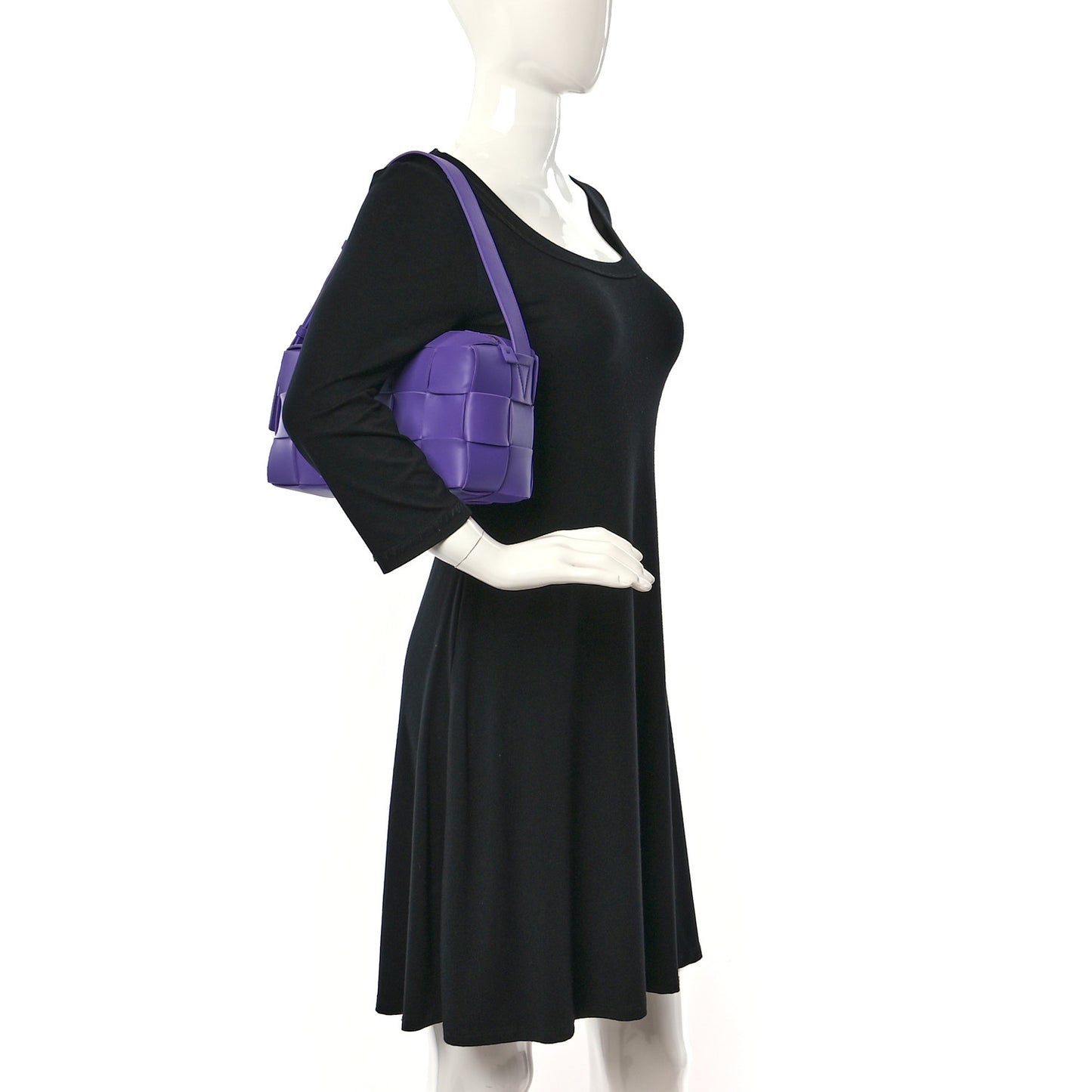 Lambskin Maxi Intrecciato Brick Cassette Bag Purple