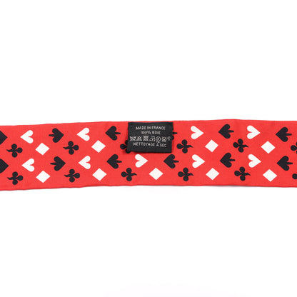 Hermes Silk Jeu de Cartes Twilly Rouge Black Ardoise 3 of 5