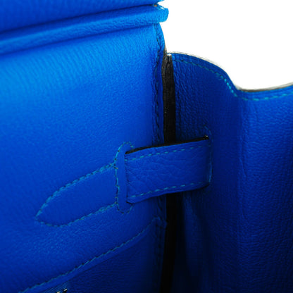 Hermes Taurillon Clemence Birkin 35 Bleu Hydra 20 of 27