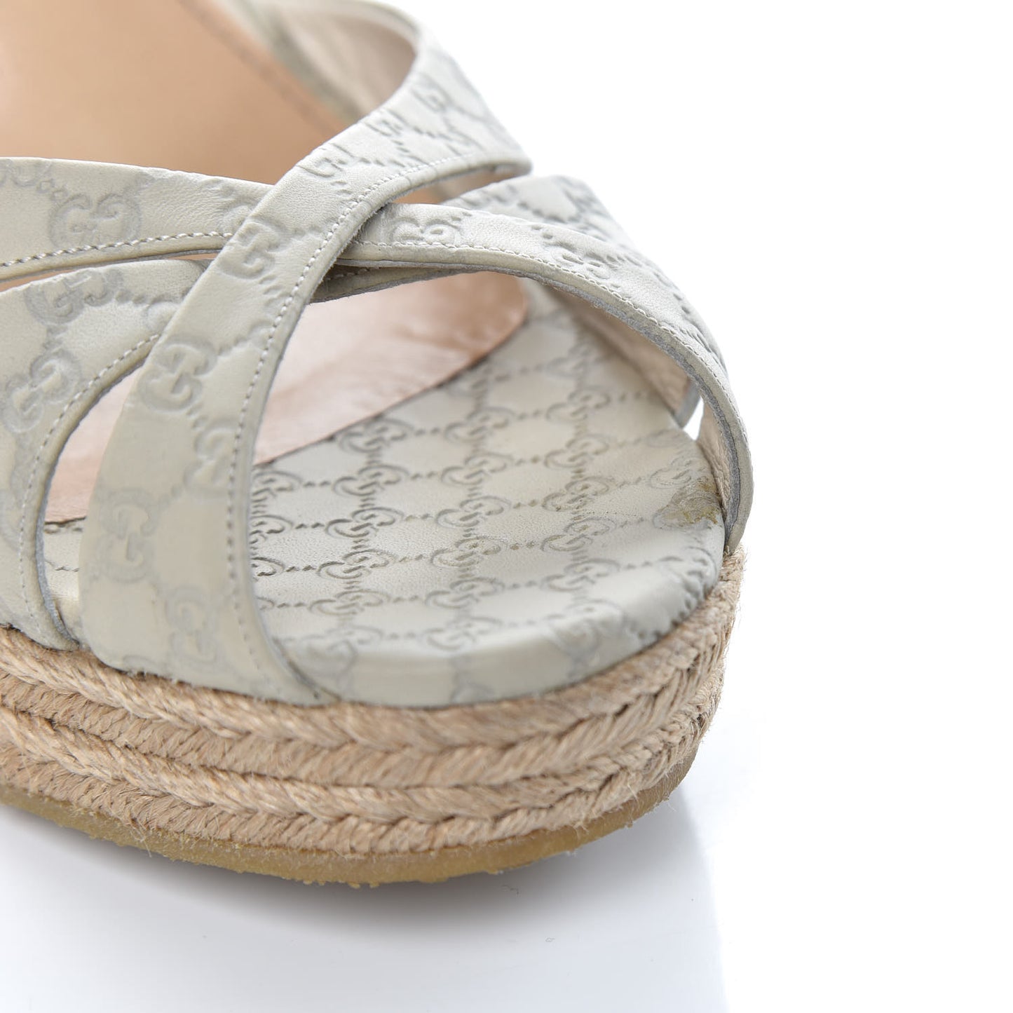 Microguccissima Penelope Espadrille Wedge 41.5 Off White
