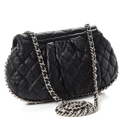 Chanel Washed Lambskin Quilted Mini Chain Around Flap Black 3 of 13