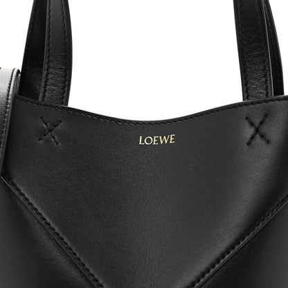 Loewe Shiny Calfskin Mini Puzzle Fold Tote Black 8 of 10