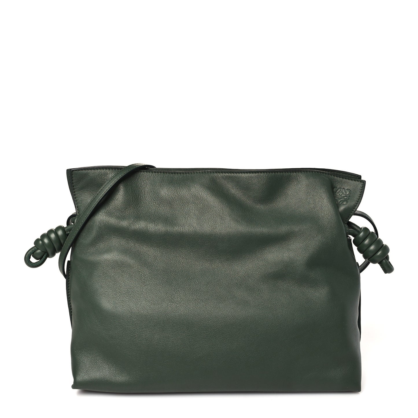 Nappa Flamenco Knot Clutch Vintage Khaki