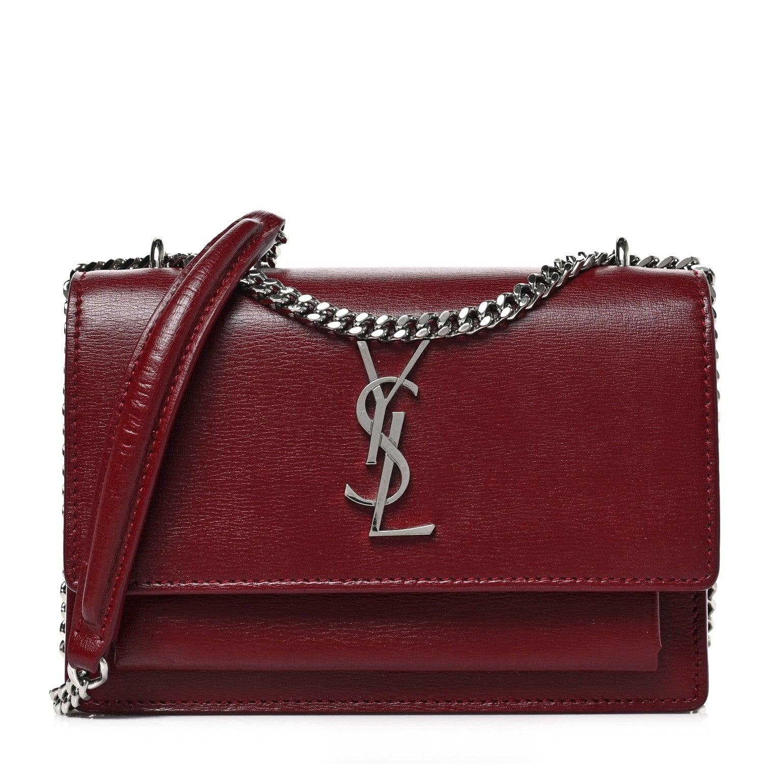 Saint Laurent Calfskin Monogram Sunset Chain Wallet Palissandre 1 of 7