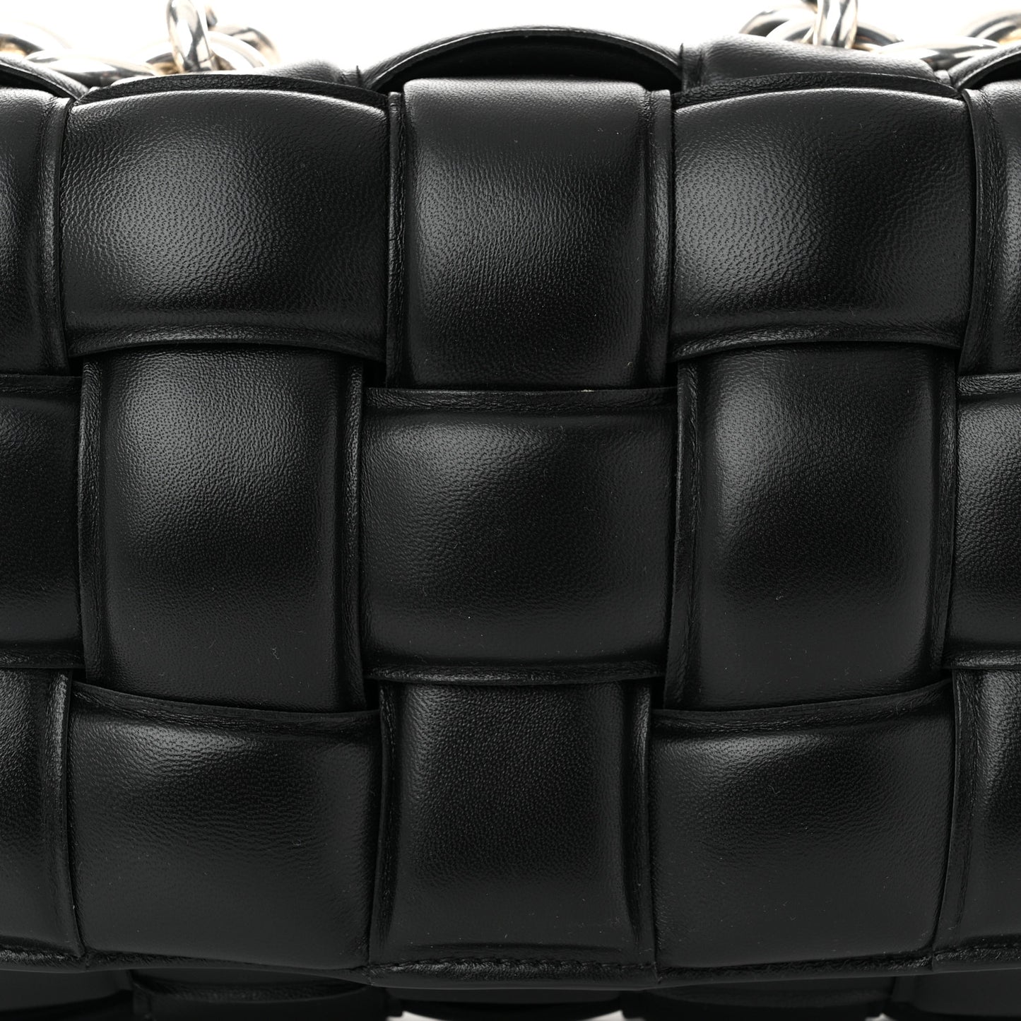 Lambskin Maxi Intreccio Padded Chain Cassette Crossbody Bag Black