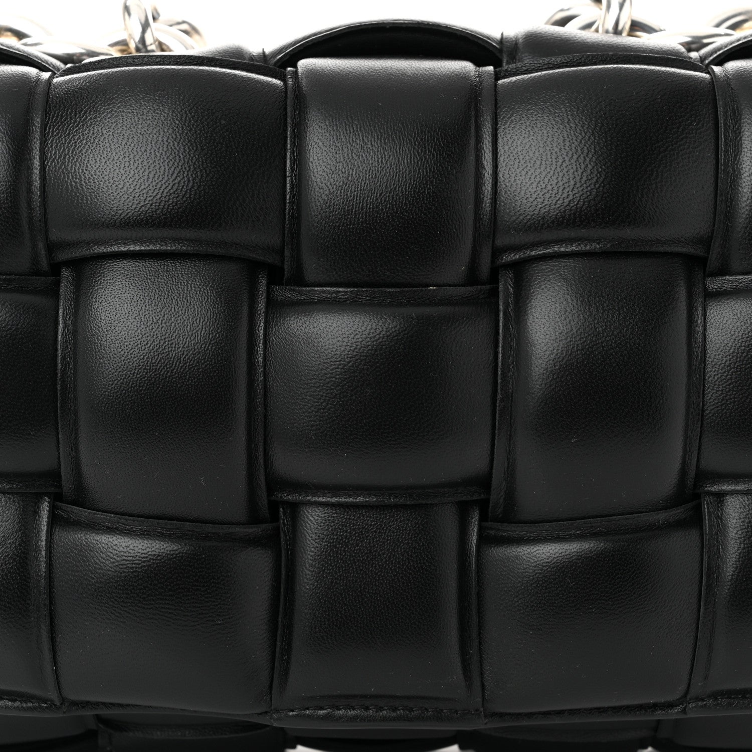 Bottega Veneta Lambskin Maxi Intreccio Padded Chain Cassette Crossbody Bag Black 8 of 11