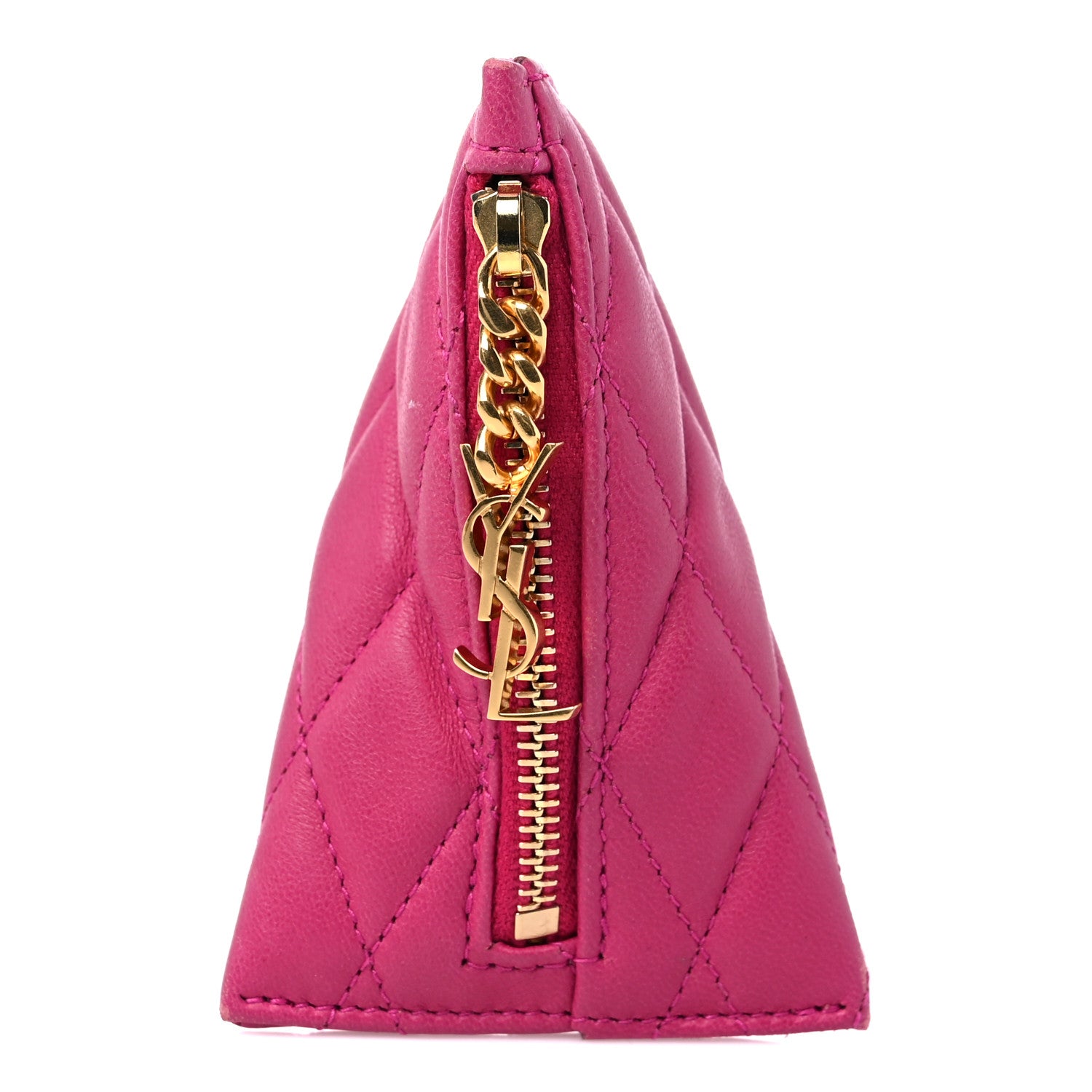 Saint Laurent Lambskin Quilted Berlingo Bag Charm Fuchsia 1 of 7