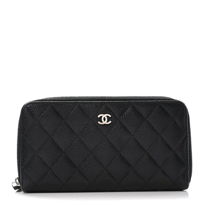Chanel Caviar Quilted Large Gusset Zip Around Wallet Black 1 of 16