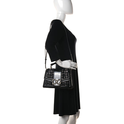Dolce & Gabbana Polished Calfskin Tweed DG Amore Envelope Bag Black 2 of 16