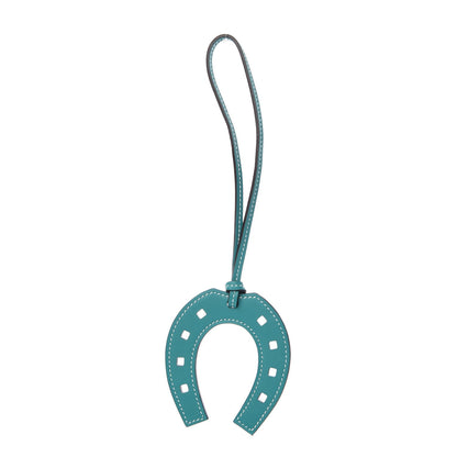 Hermes Swift Paddock Horseshoe Bag Charm Bleu Paon 1 of 4