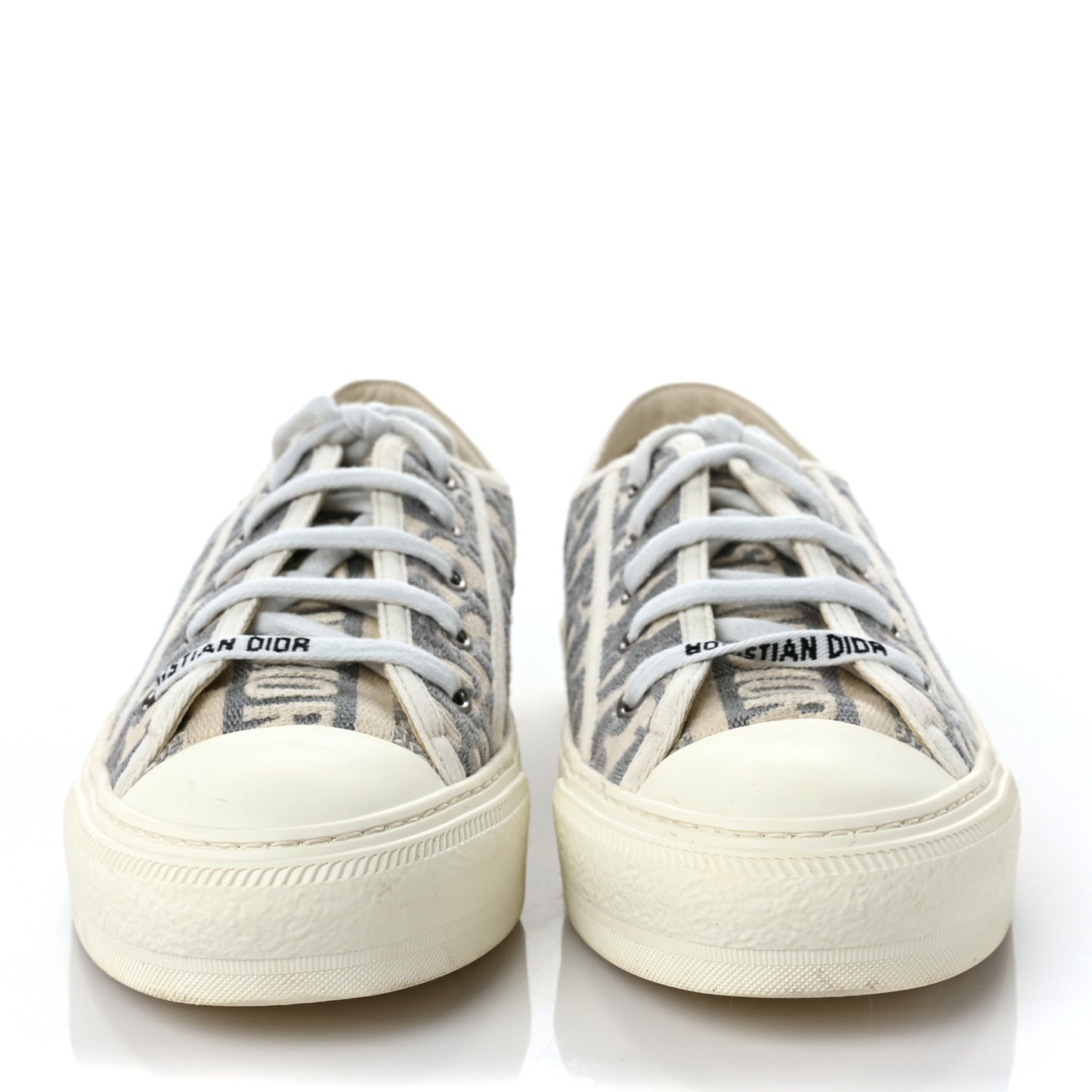 Canvas Oblique Walk'N'Dior Low Top Sneakers 38 Grey Stone