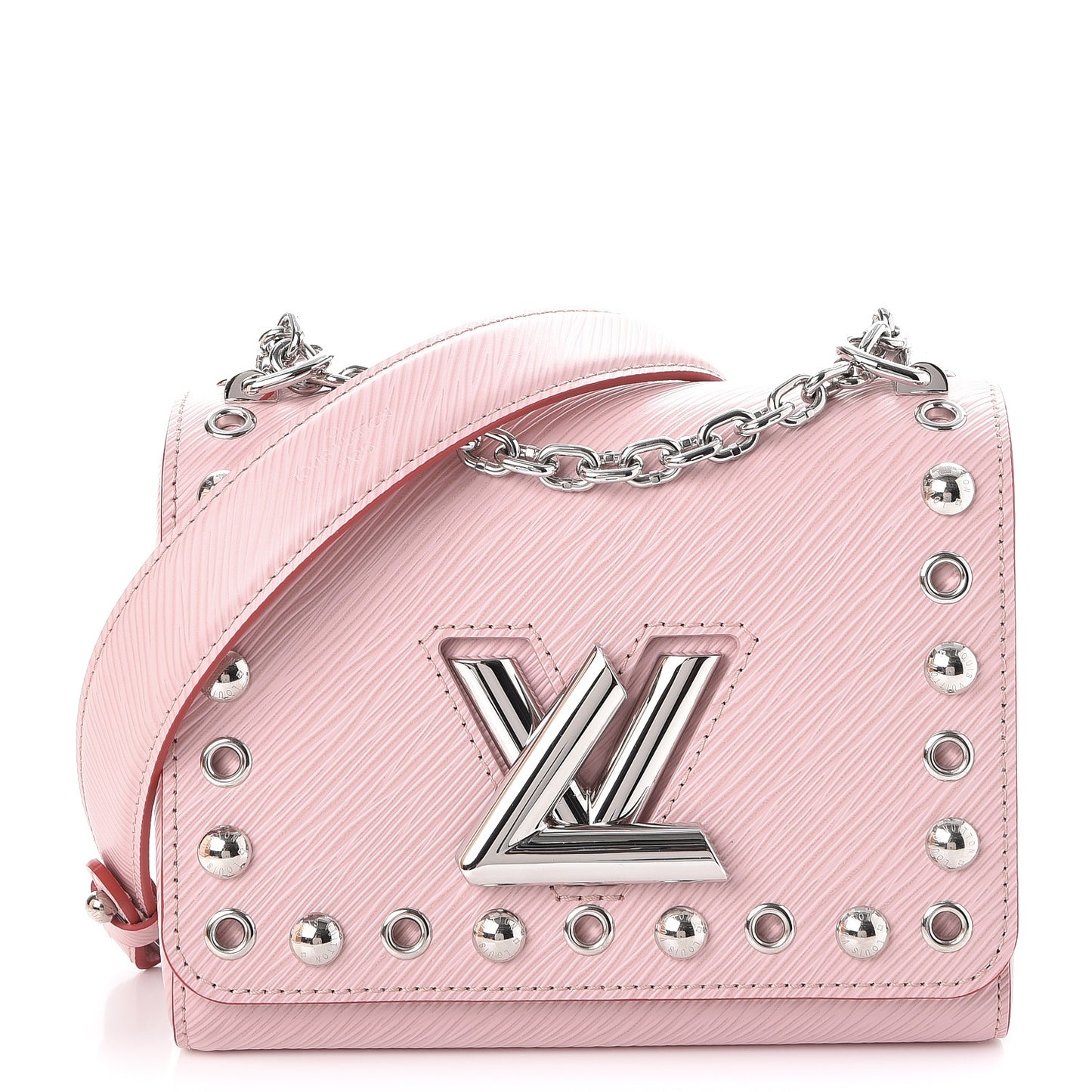 Epi Studded Twist Shoulder Bag PM Rose Ballerine