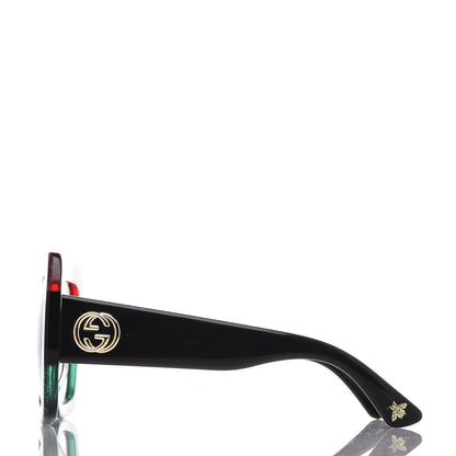 Gucci Square Frame GG0083S Sunglasses Glitter Red Black Green 3 of 7