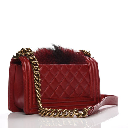 Chanel Goat Hair Small Boy Flap Red 9 of 13