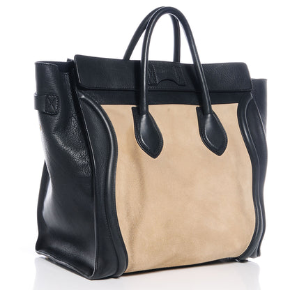 Celine Nubuck Smooth Calfskin Medium Luggage Navy 3 of 8
