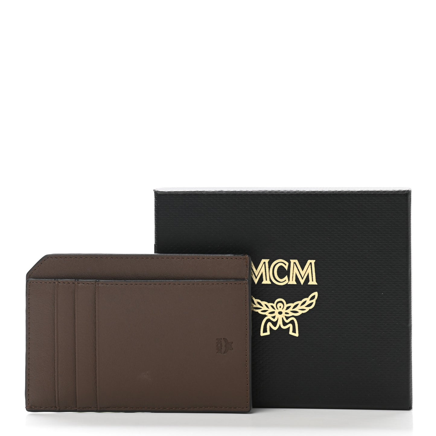 Calfskin Ottomar Monogram Zip Card Case Wallet Chestnut
