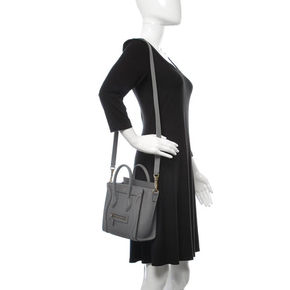 Celine Drummed Calfskin Nano Luggage Kohl 2 of 9