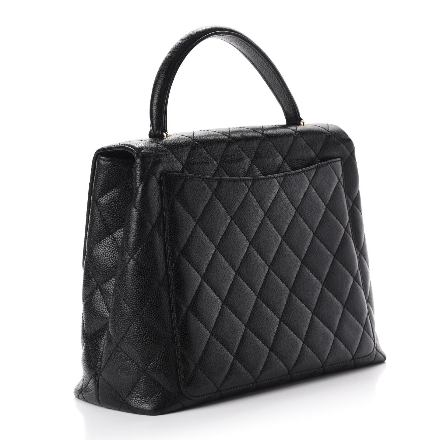 Caviar Quilted Jumbo Kelly Flap Black