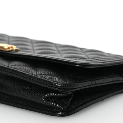 Chanel Caviar Quilted Boy Wallet On Chain WOC Black 15 of 18