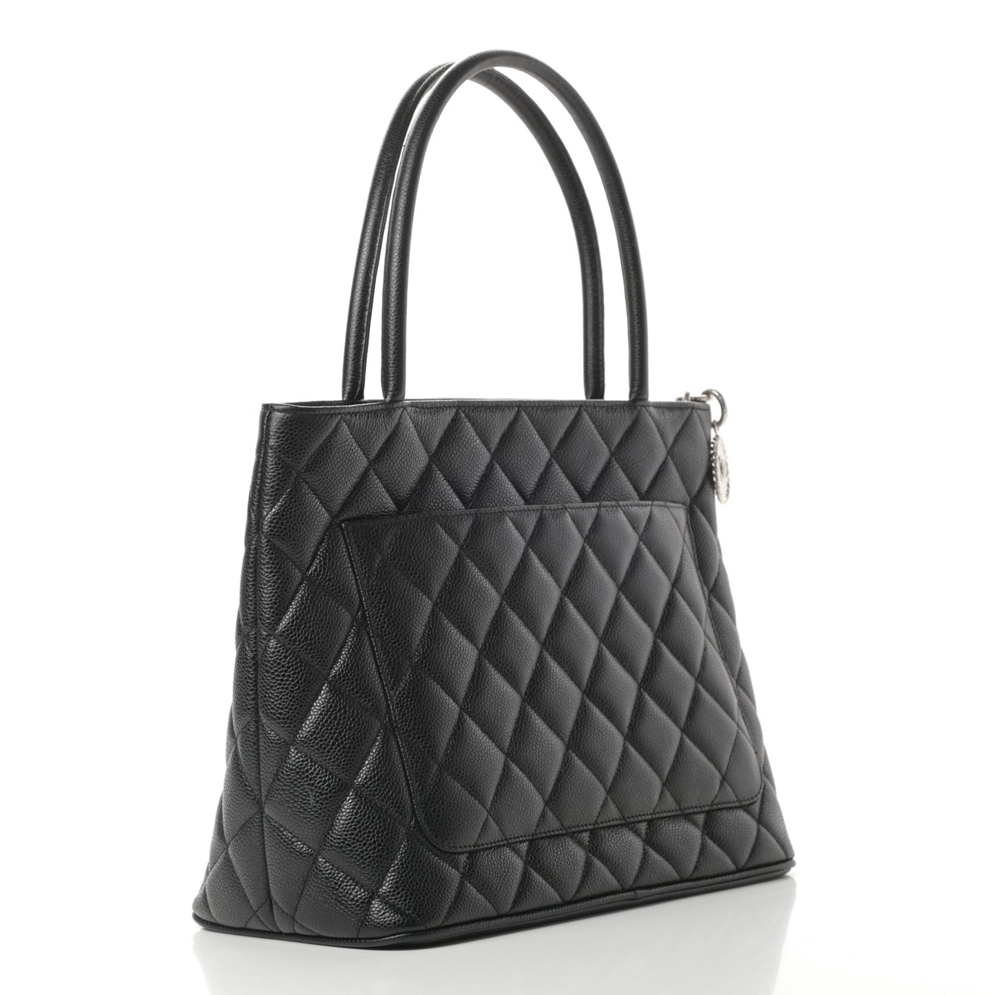 Caviar Quilted Medallion Tote Black